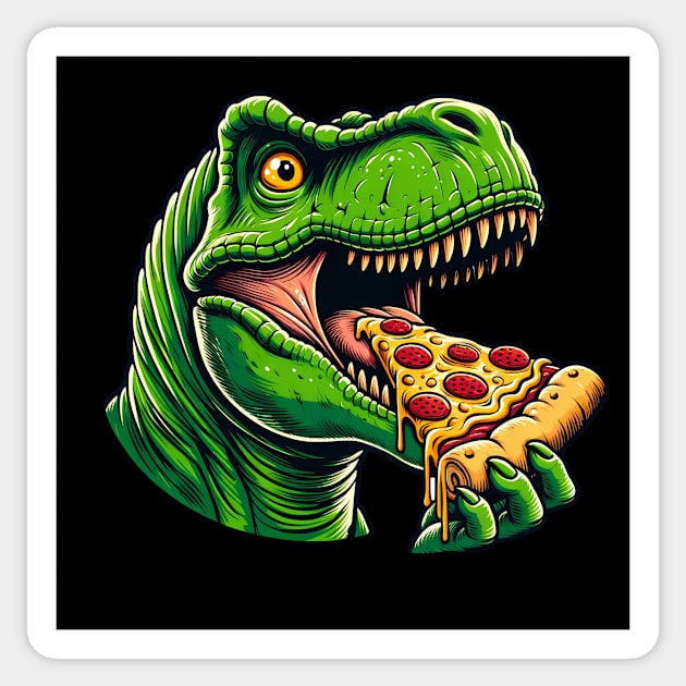 Funny Pizza T rex Dinosaur, Pizza Lover Sticker by logiamerch